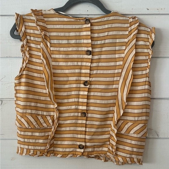 Zara TRF Collection Striped Yellow and White Sleeveless Top . Zara juniors - Picture 5 of 11